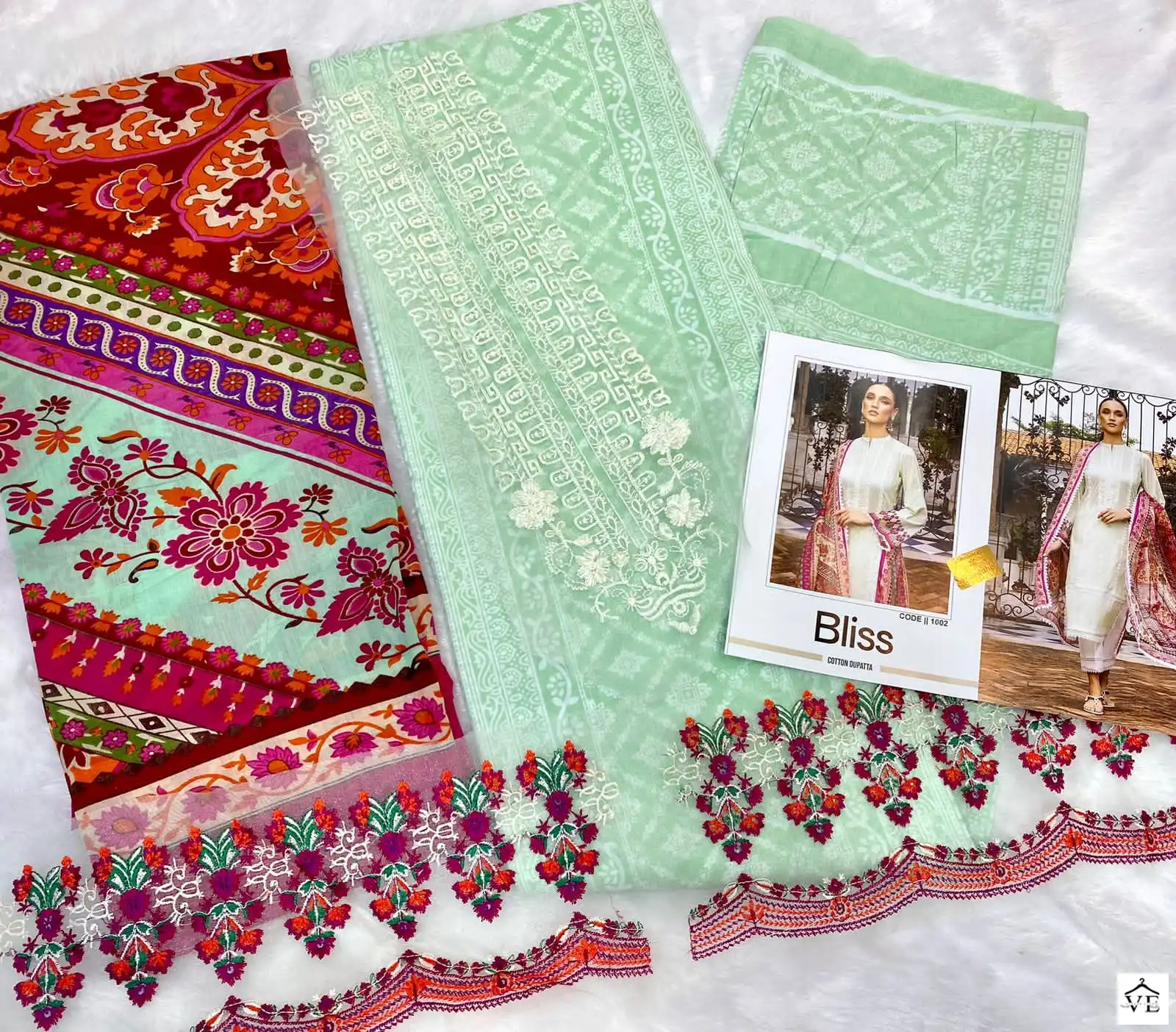Sharaddha Bliss Vol 1-1002 Lawn Cotton Wholesale Pakistani Suit — Wholesale Salwar Suits, MPA wholesale from Surat — view 4