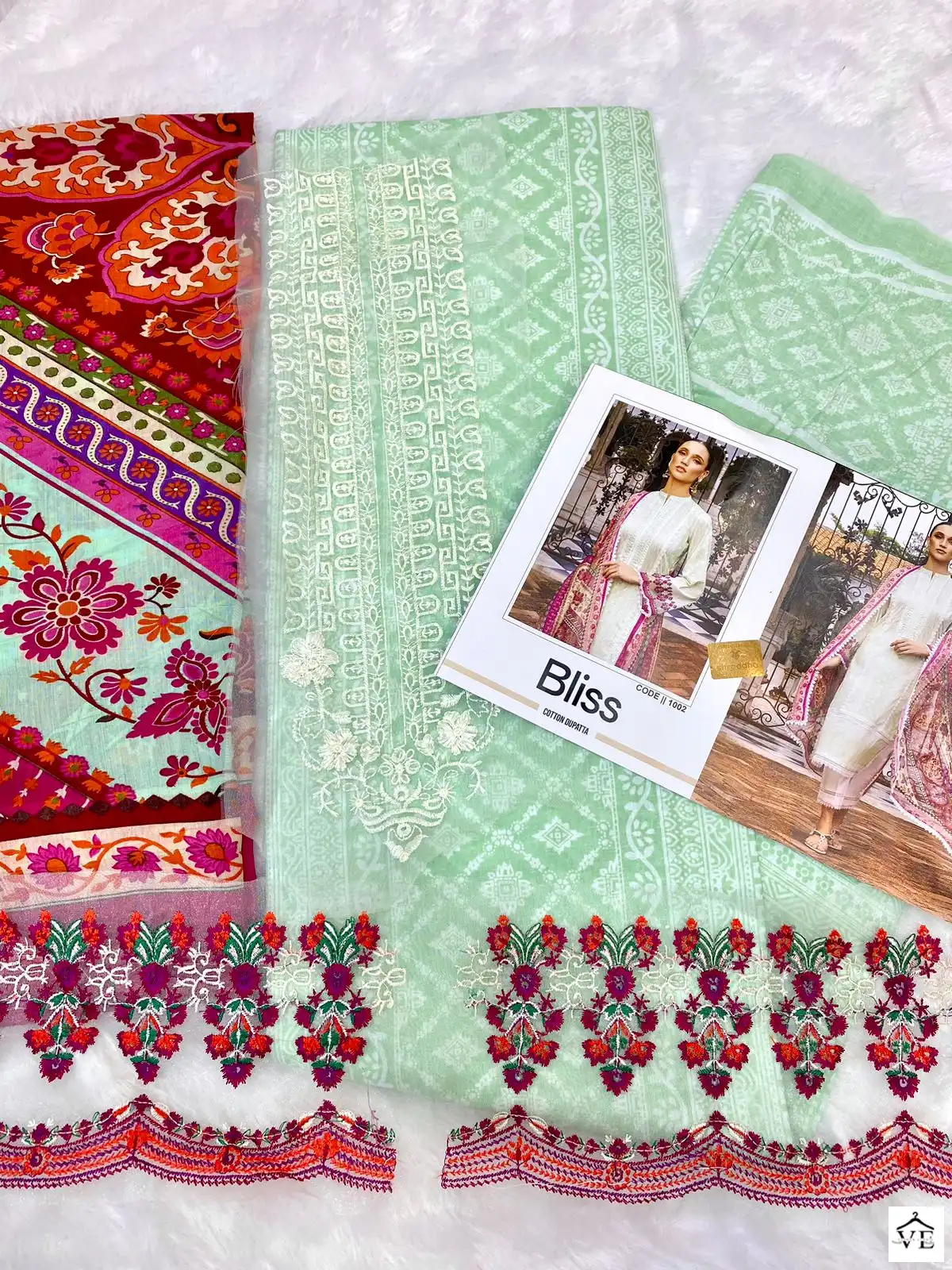 Sharaddha Bliss Vol 1-1002 Lawn Cotton Wholesale Pakistani Suit — Wholesale Salwar Suits, MPA wholesale from Surat - Gallery Image 2