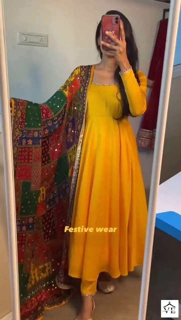 VE 5614 Maliy Satin Wholesale Kurti With Pant Dupatta — Wholesale Salwar Suits, MPA wholesale from Surat - Gallery Image 2