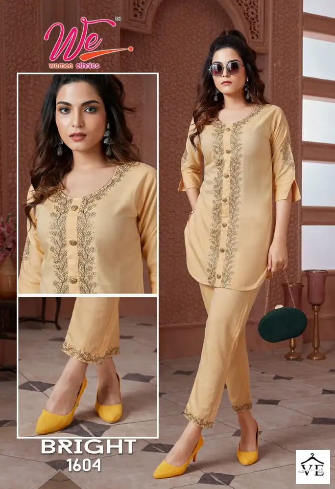 We Woman Ethnics Bright Fancy Wholesale Kurti With Pant Cord Sets Catalog — Wholesale Kurtis, MPA wholesale from Surat - Gallery Image 4