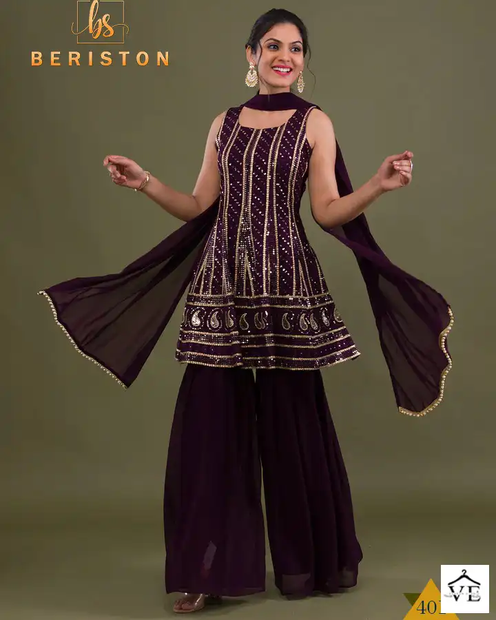 Beriston BS Vol 4 Georgette Wholesale Readymade Suits Catalog — Wholesale Salwar Suits, MPA wholesale from Surat — view 1