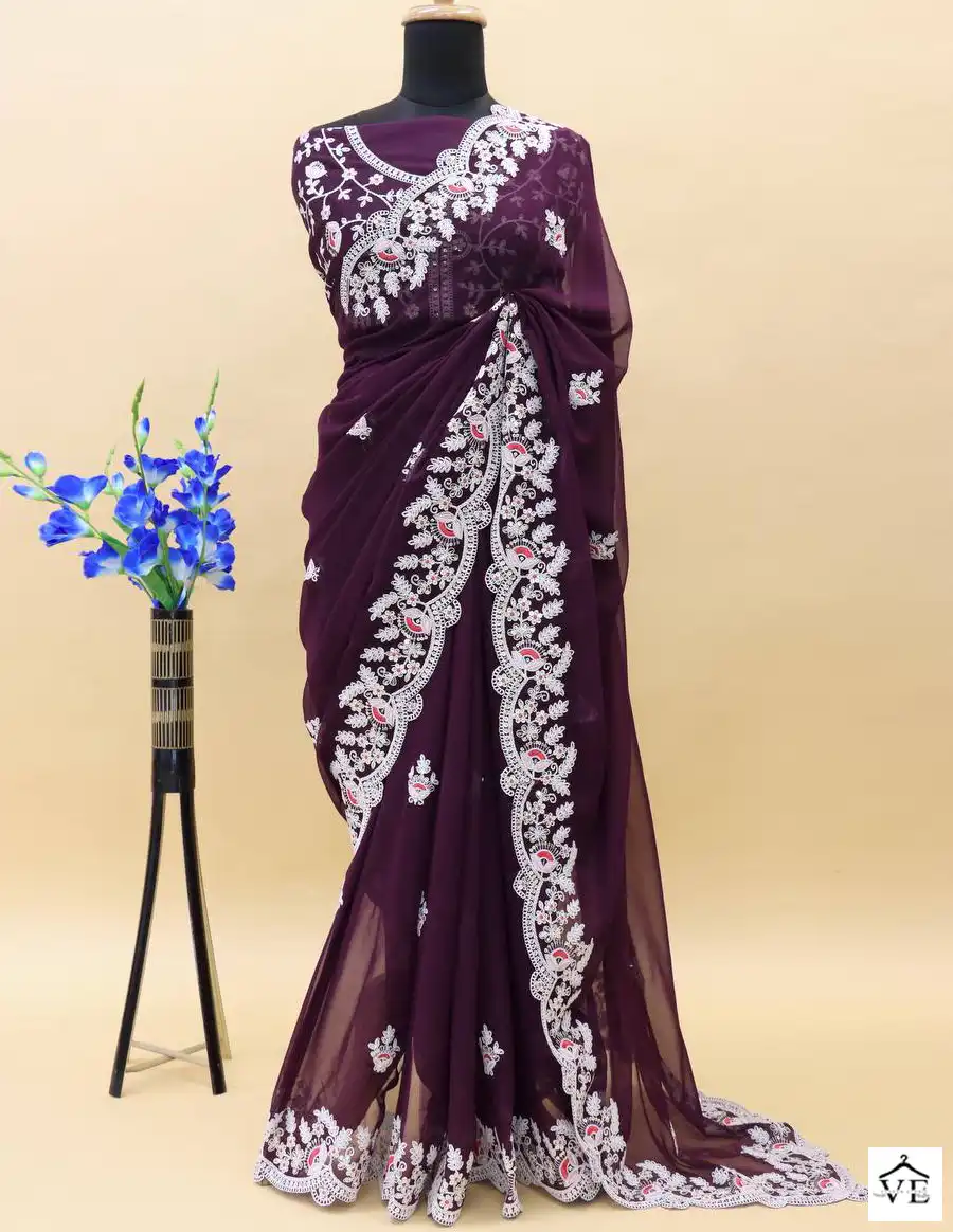 VE BT-1182 Georgette Wholesale Party Wear Saree — Wholesale Sarees, MPA wholesale from Surat — view 1