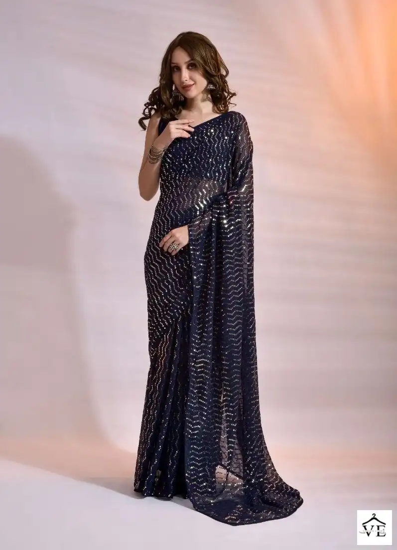 VE BT-253 Georgette Wholesale Designer Saree Catalog — Wholesale Sarees, MPA wholesale from Surat - Gallery Image 3