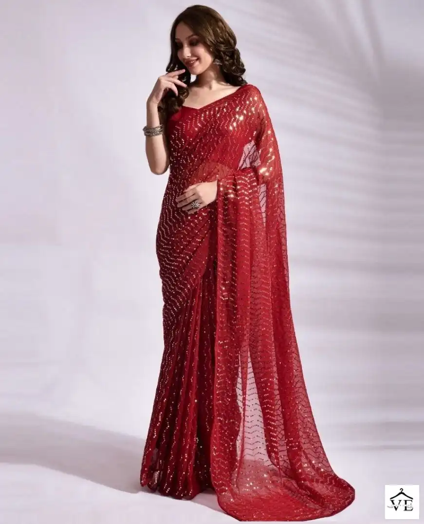 VE BT-253 Georgette Wholesale Designer Saree Catalog — Wholesale Sarees, MPA wholesale from Surat — view 1