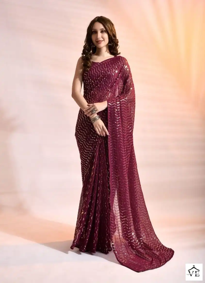 VE BT-253 Georgette Wholesale Designer Saree Catalog — Wholesale Sarees, MPA wholesale from Surat - Gallery Image 4