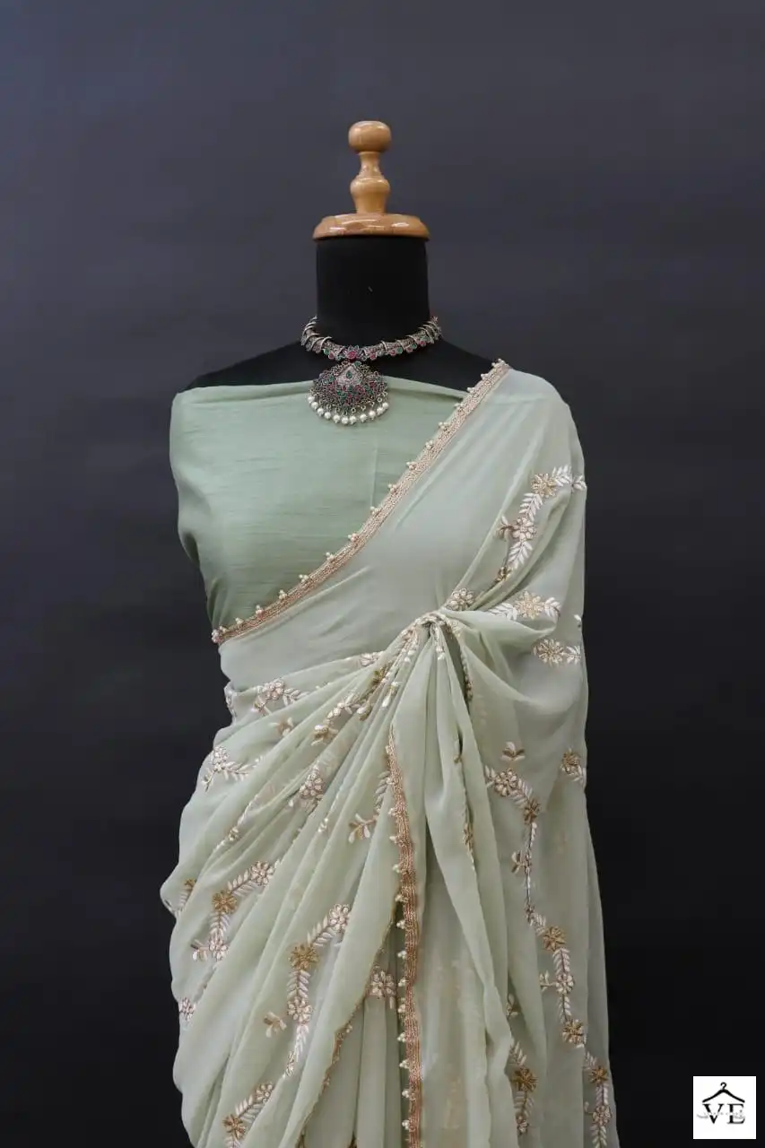 VE BT-3024 Heavy Georgette Wholesale Party Wear Saree — Wholesale Sarees, MPA wholesale from Surat - Gallery Image 4