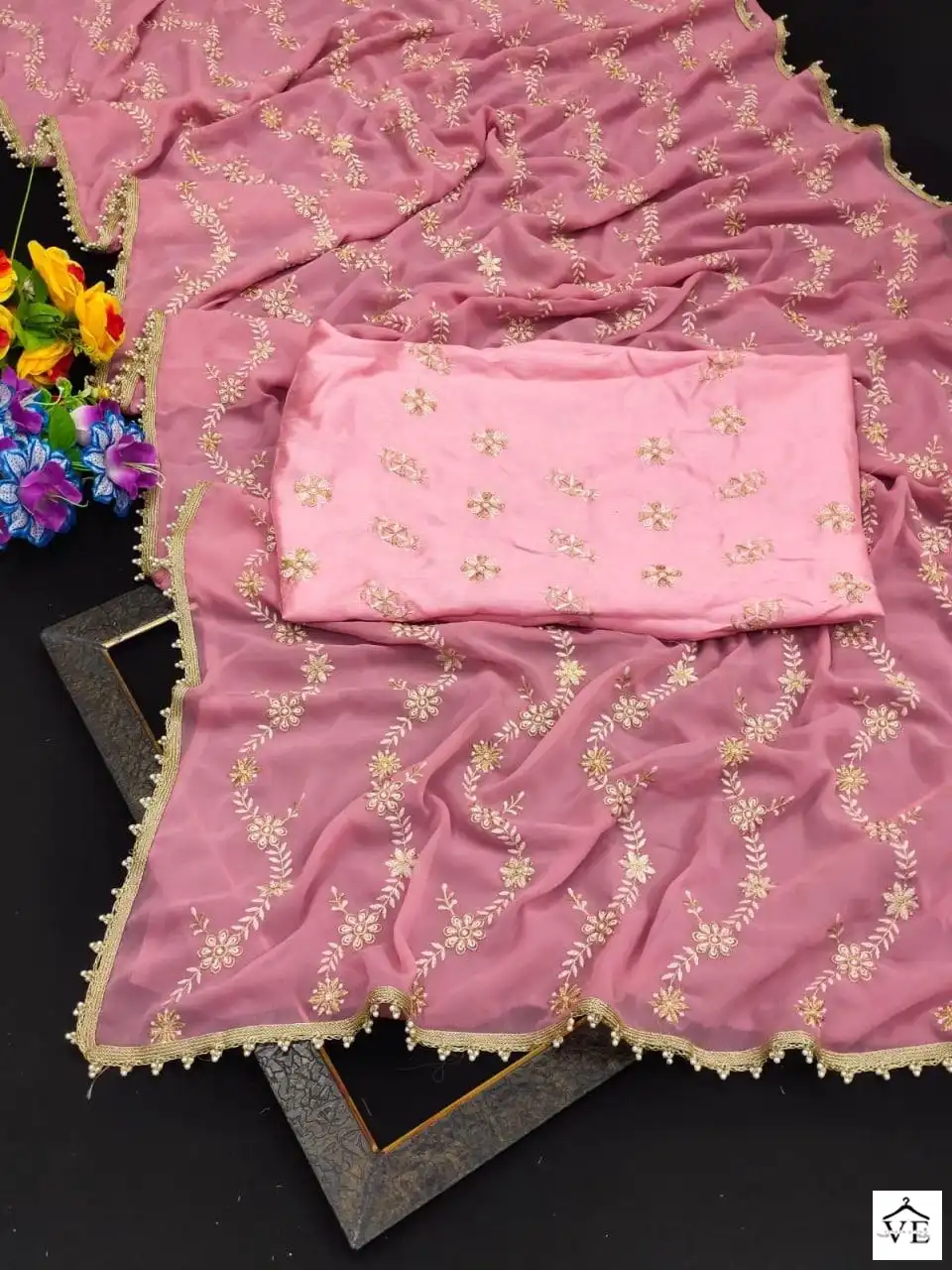 VE BT-3024 Heavy Georgette Wholesale Party Wear Saree — Wholesale Sarees, MPA wholesale from Surat - Gallery Image 7