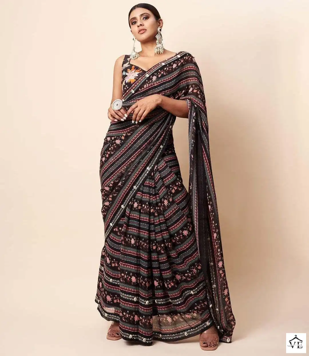Vardan Ethnic Bt 338 Georgette Wholesale Fansy Sarees Catalog — Wholesale Sarees, MPA wholesale from Surat — view 1