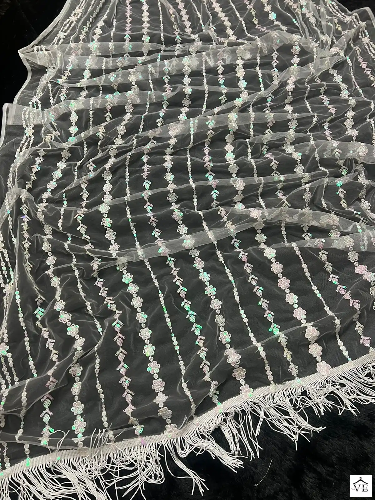 VE BT-342 Heavy Nylon Butterfly Net Wholesale Saree — Wholesale Sarees, MPA wholesale from Surat - Gallery Image 3