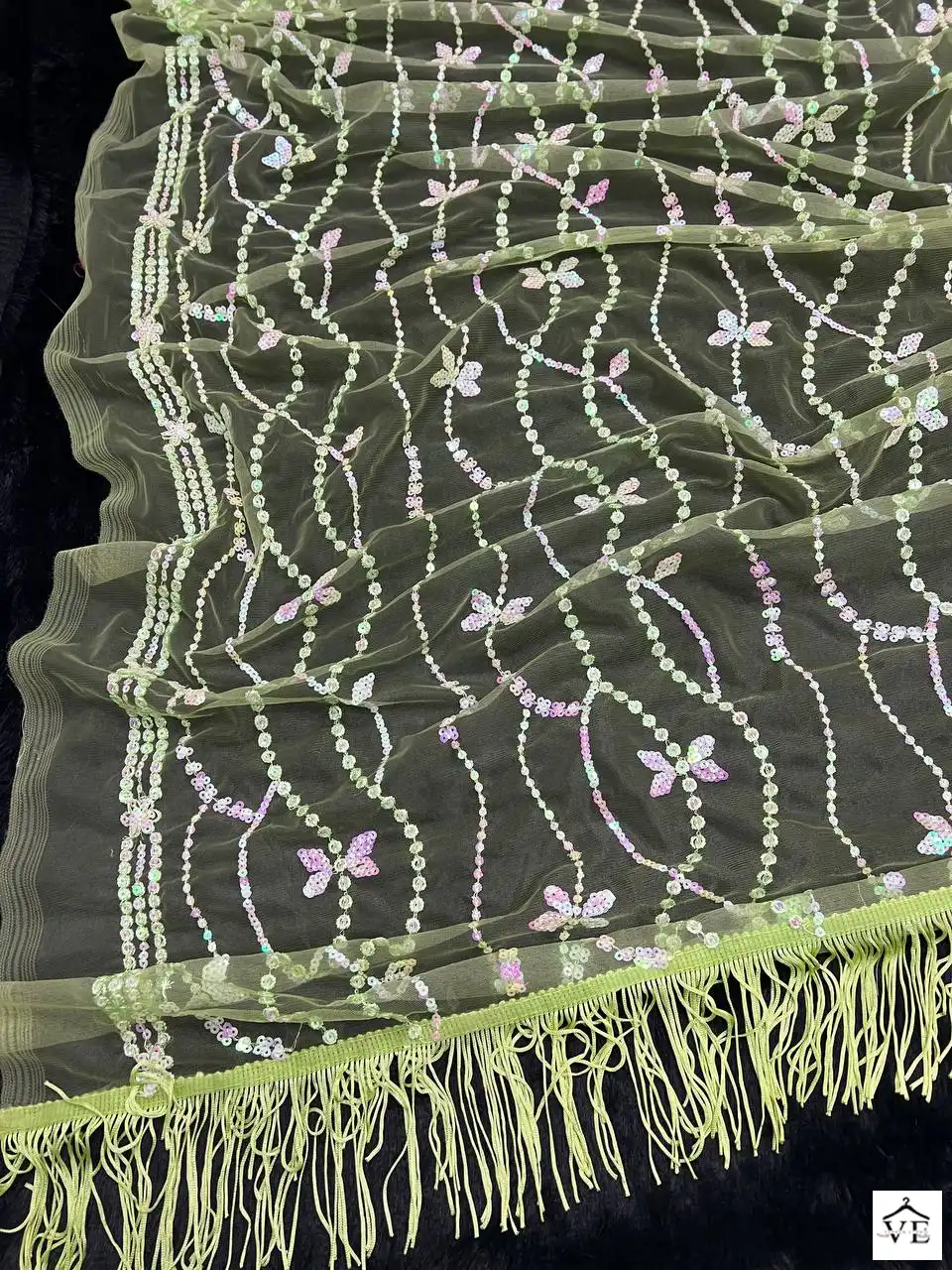 VE BT-345 Heavy Nylon Butterfly Net Wholesale Fancy Saree — Wholesale Sarees, MPA wholesale from Surat - Gallery Image 4