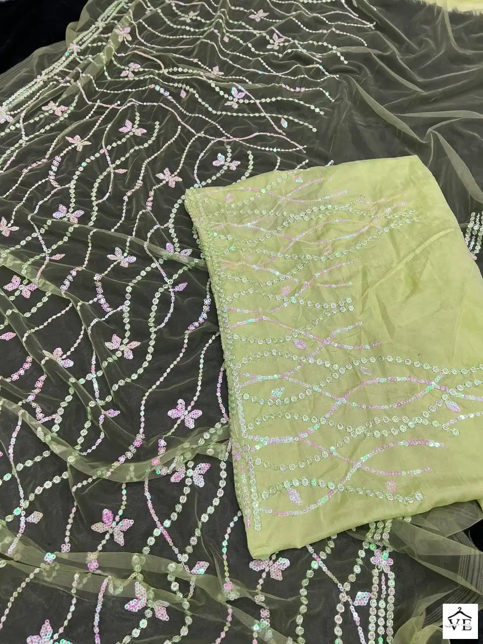VE BT-345 Heavy Nylon Butterfly Net Wholesale Fancy Saree — Wholesale Sarees, MPA wholesale from Surat - Gallery Image 5