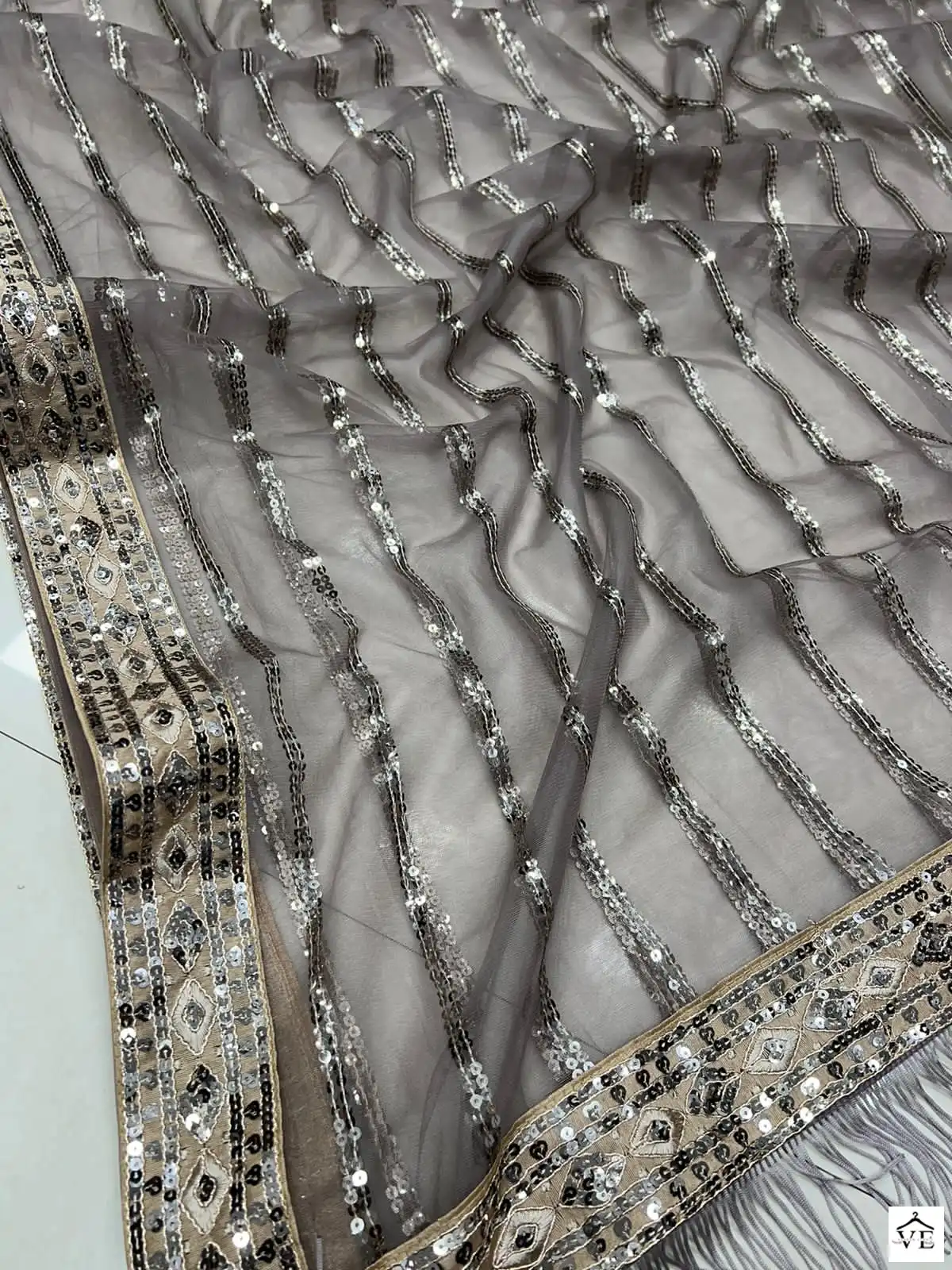 VE BT-372 Heavy Nylon Butterfly Net Wholesale Fancy Saree — Wholesale Sarees, MPA wholesale from Surat — view 2