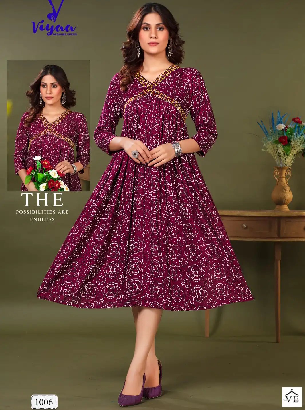 Viyaa Bul Bul Pure Rayon Wholesale Long Kurtis Catalog — Wholesale Kurtis, MPA wholesale from Surat — view 1