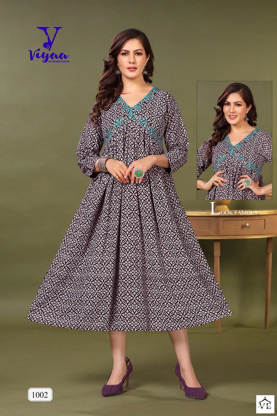 Viyaa Bul Bul Pure Rayon Wholesale Long Kurtis Catalog — Wholesale Kurtis, MPA wholesale from Surat - Gallery Image 2