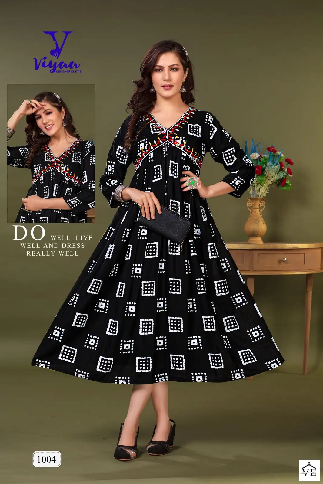 Viyaa Bul Bul Pure Rayon Wholesale Long Kurtis Catalog — Wholesale Kurtis, MPA wholesale from Surat - Gallery Image 4