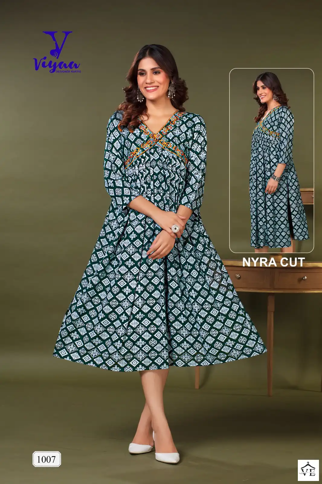 Viyaa Bul Bul Pure Rayon Wholesale Long Kurtis Catalog — Wholesale Kurtis, MPA wholesale from Surat - Gallery Image 6