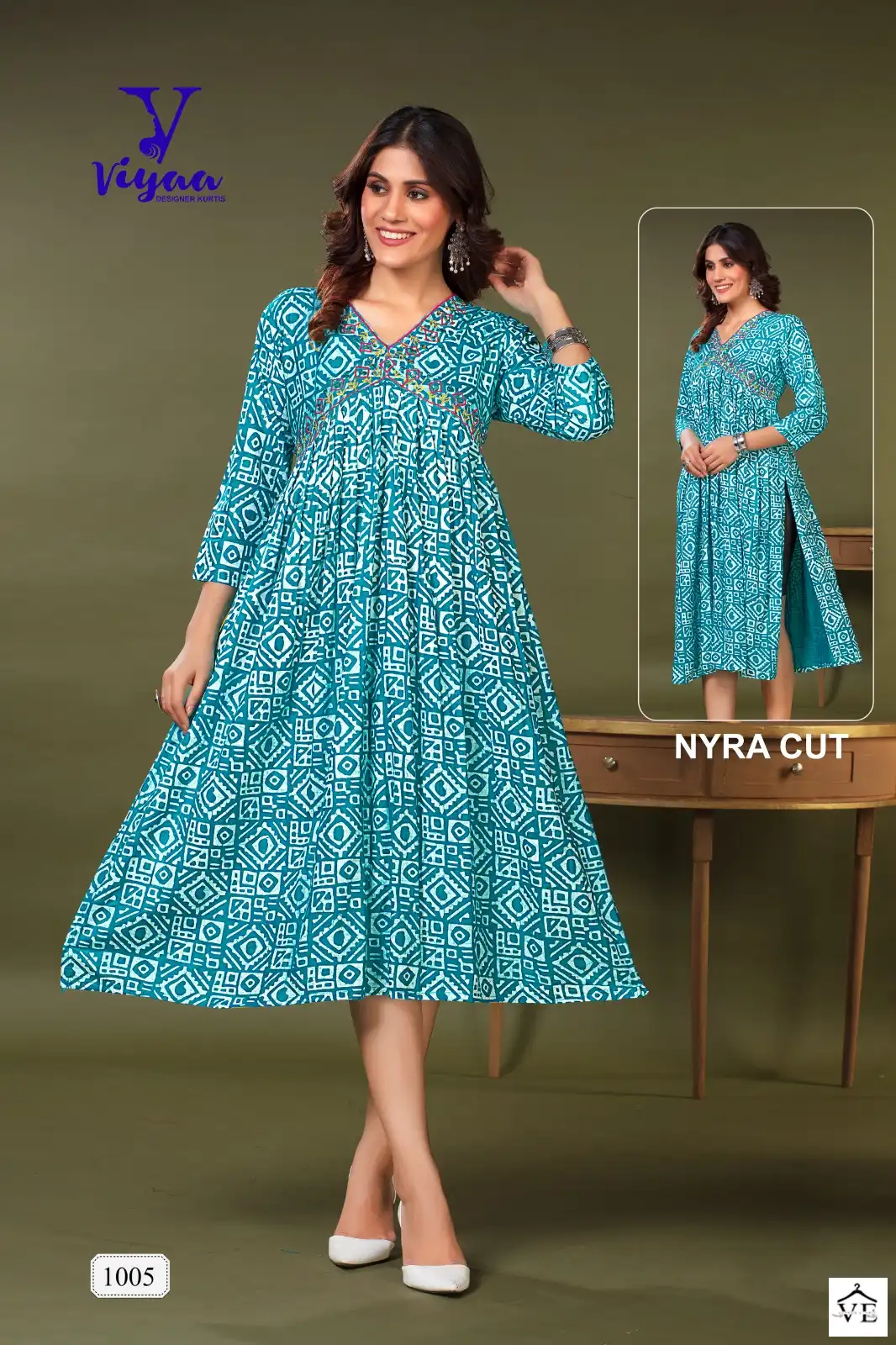 Viyaa Bul Bul Pure Rayon Wholesale Long Kurtis Catalog — Wholesale Kurtis, MPA wholesale from Surat - Gallery Image 7