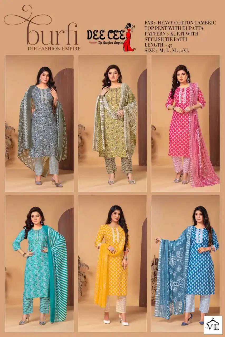 Deecee Burfi Heavy Cotton Wholesale Readymade Salwar Suit Catalog — Wholesale Salwar Suits, MPA wholesale from Surat — view 7
