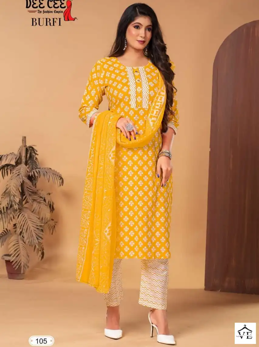 Deecee Burfi Heavy Cotton Wholesale Readymade Salwar Suit Catalog — Wholesale Salwar Suits, MPA wholesale from Surat — view 1