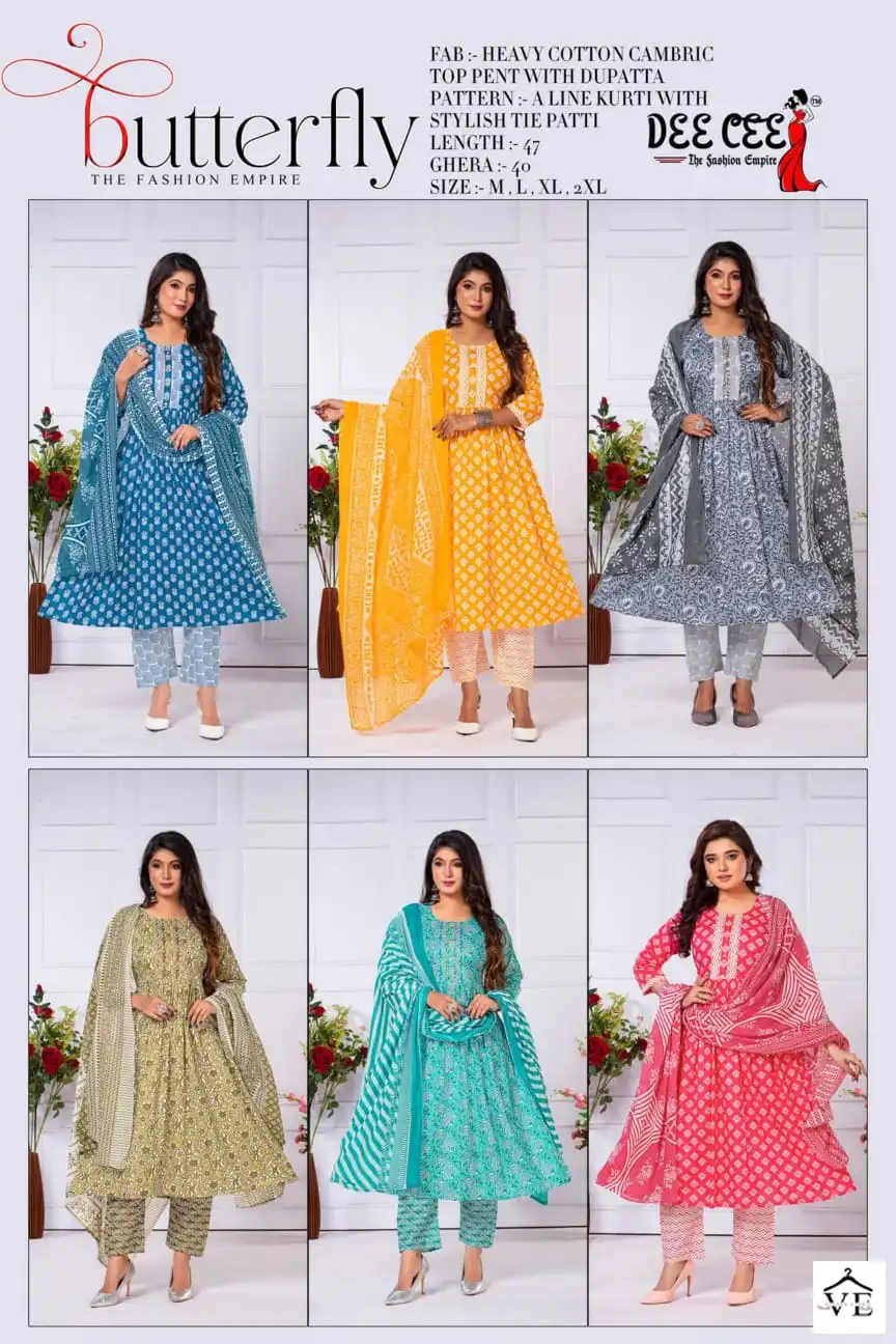 Deecee Butterfly Heavy Cotton Wholesale Readymade Salwar Suit Catalog — Wholesale Salwar Suits, MPA wholesale from Surat — view 7