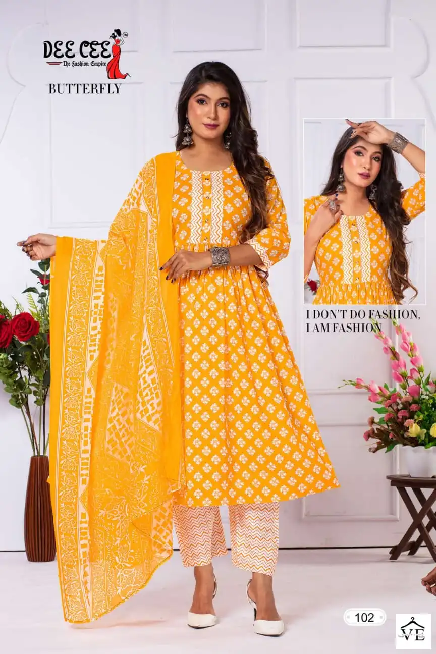Deecee Butterfly Heavy Cotton Wholesale Readymade Salwar Suit Catalog — Wholesale Salwar Suits, MPA wholesale from Surat - Gallery Image 5
