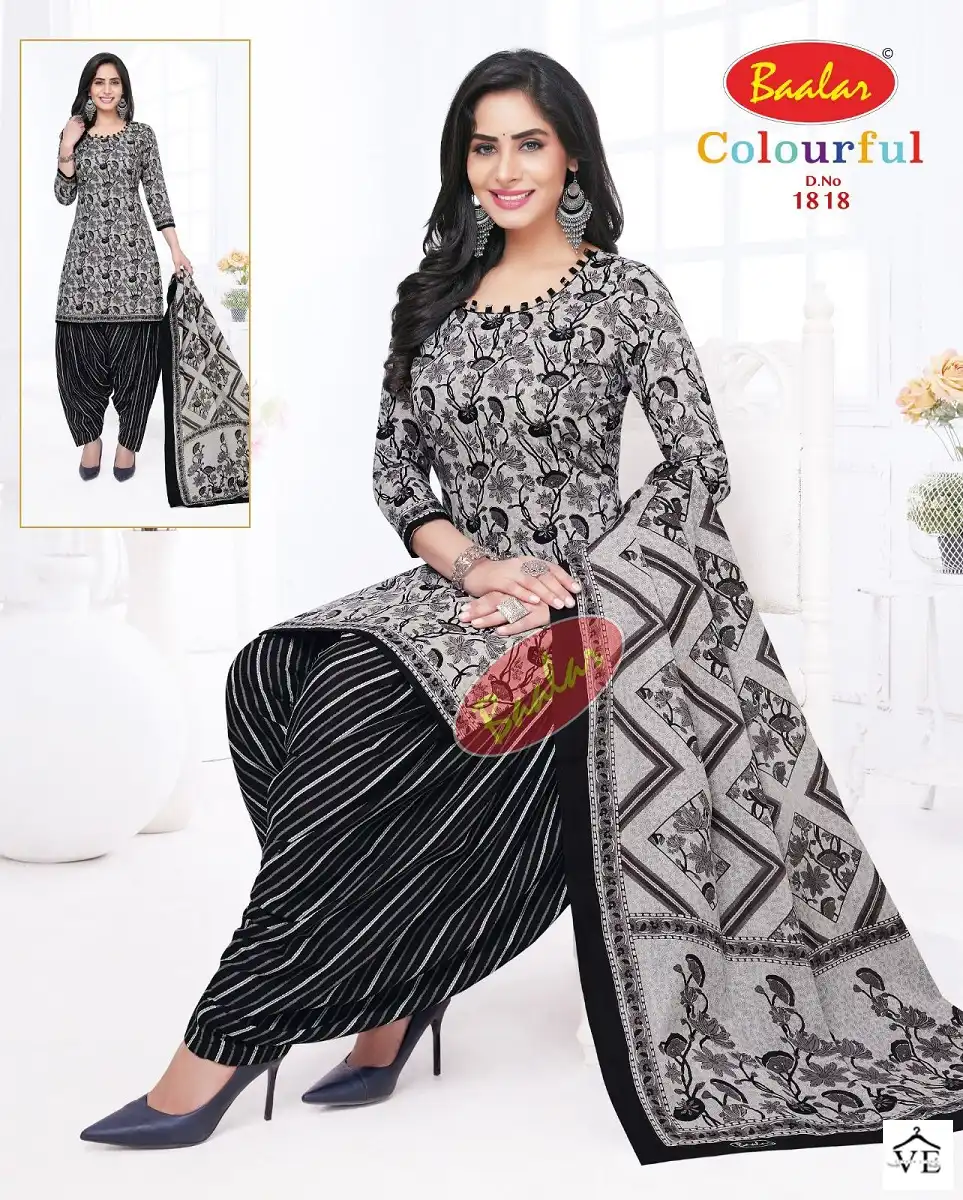 Baalar Colourful Vol 18 Cotton Wholesale Salwar Suit Catalog — Wholesale Salwar Suits, MPA wholesale from Surat - Gallery Image 11