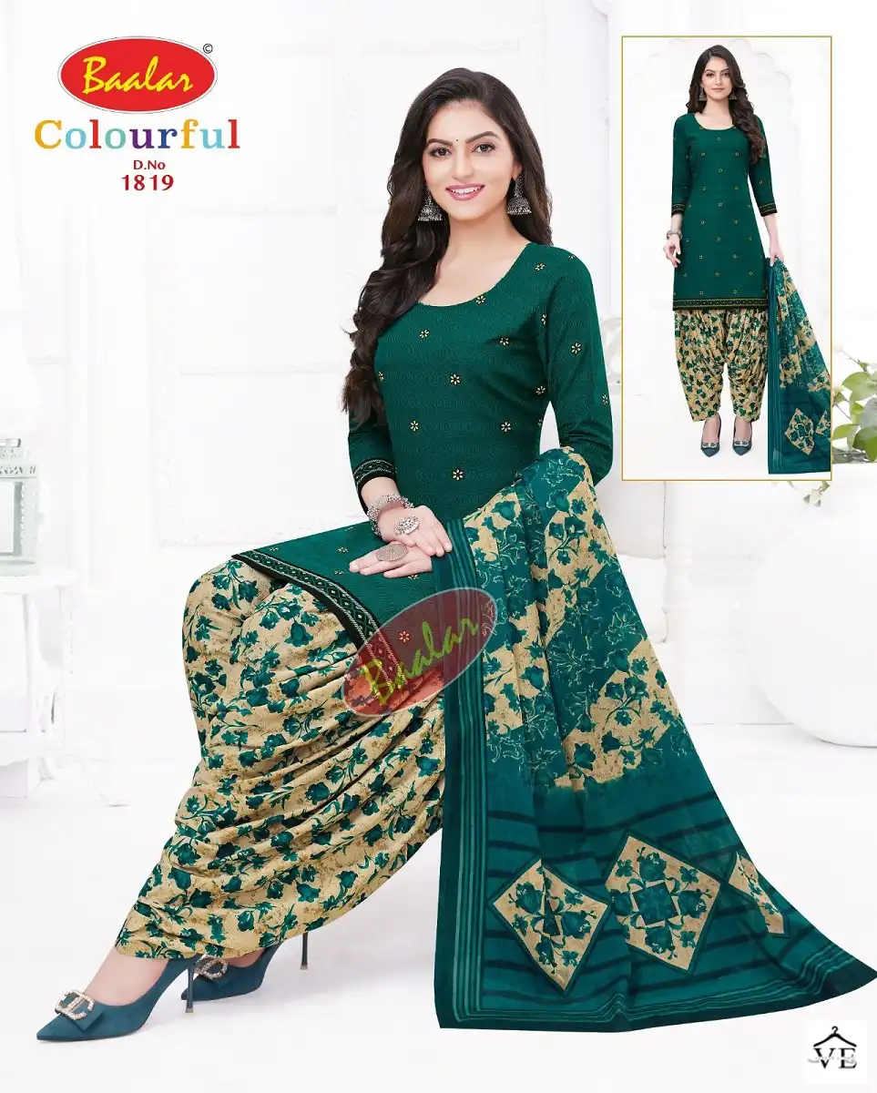 Baalar Colourful Vol 18 Cotton Wholesale Salwar Suit Catalog — Wholesale Salwar Suits, MPA wholesale from Surat - Gallery Image 12