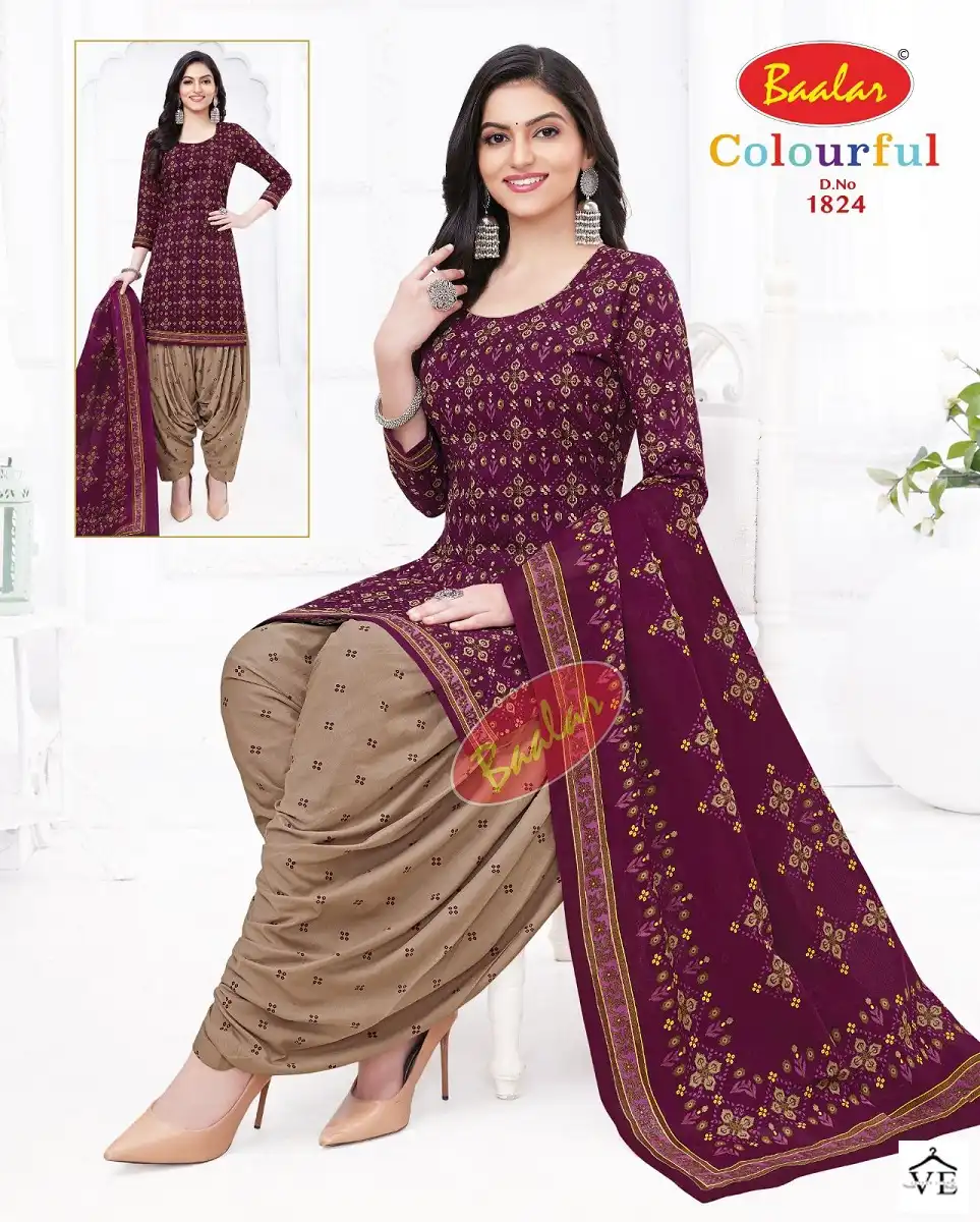 Baalar Colourful Vol 18 Cotton Wholesale Salwar Suit Catalog — Wholesale Salwar Suits, MPA wholesale from Surat - Gallery Image 17
