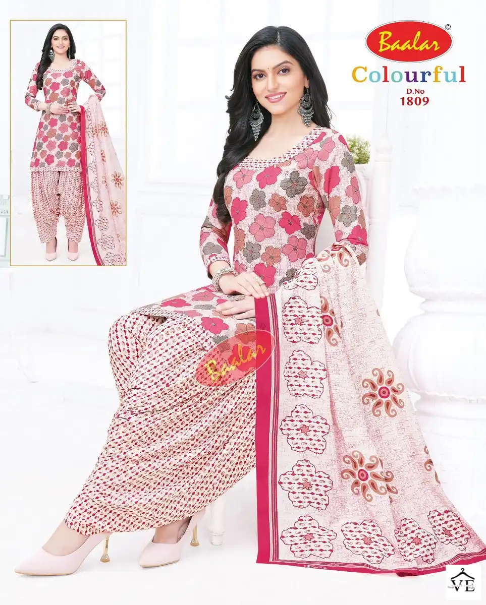 Baalar Colourful Vol 18 Cotton Wholesale Salwar Suit Catalog — Wholesale Salwar Suits, MPA wholesale from Surat - Gallery Image 2