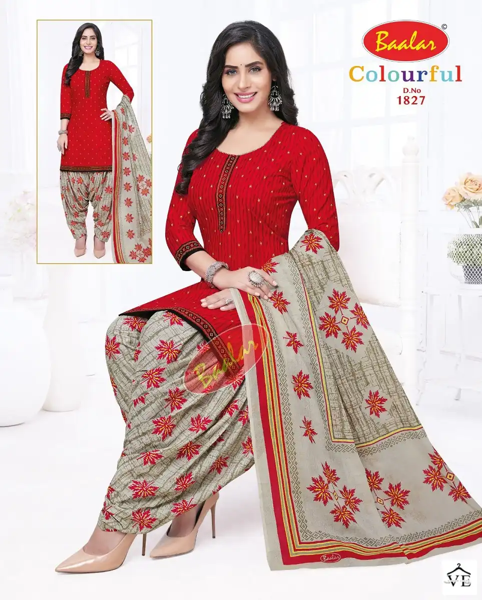Baalar Colourful Vol 18 Cotton Wholesale Salwar Suit Catalog — Wholesale Salwar Suits, MPA wholesale from Surat - Gallery Image 20