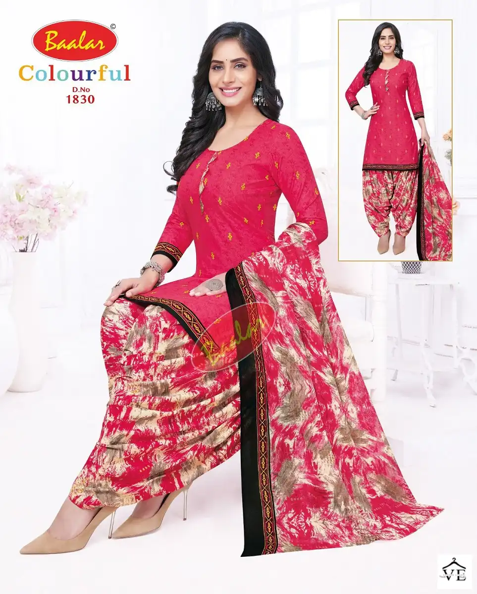 Baalar Colourful Vol 18 Cotton Wholesale Salwar Suit Catalog — Wholesale Salwar Suits, MPA wholesale from Surat - Gallery Image 23
