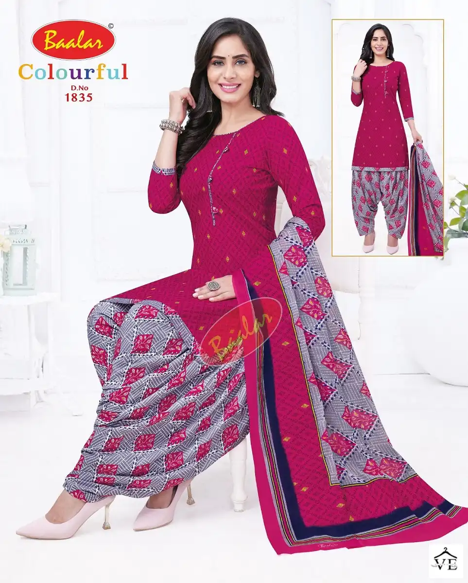 Baalar Colourful Vol 18 Cotton Wholesale Salwar Suit Catalog — Wholesale Salwar Suits, MPA wholesale from Surat - Gallery Image 28