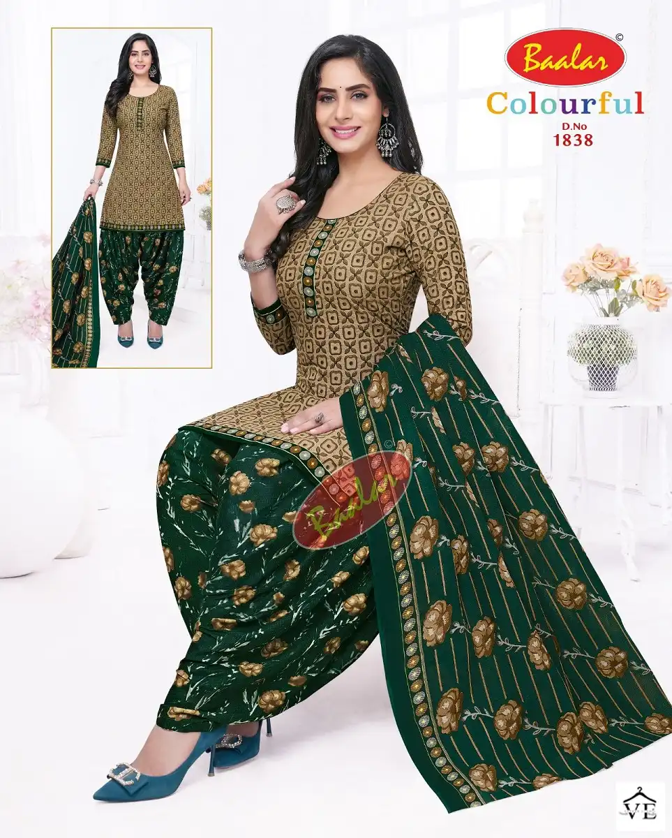 Baalar Colourful Vol 18 Cotton Wholesale Salwar Suit Catalog — Wholesale Salwar Suits, MPA wholesale from Surat - Gallery Image 31