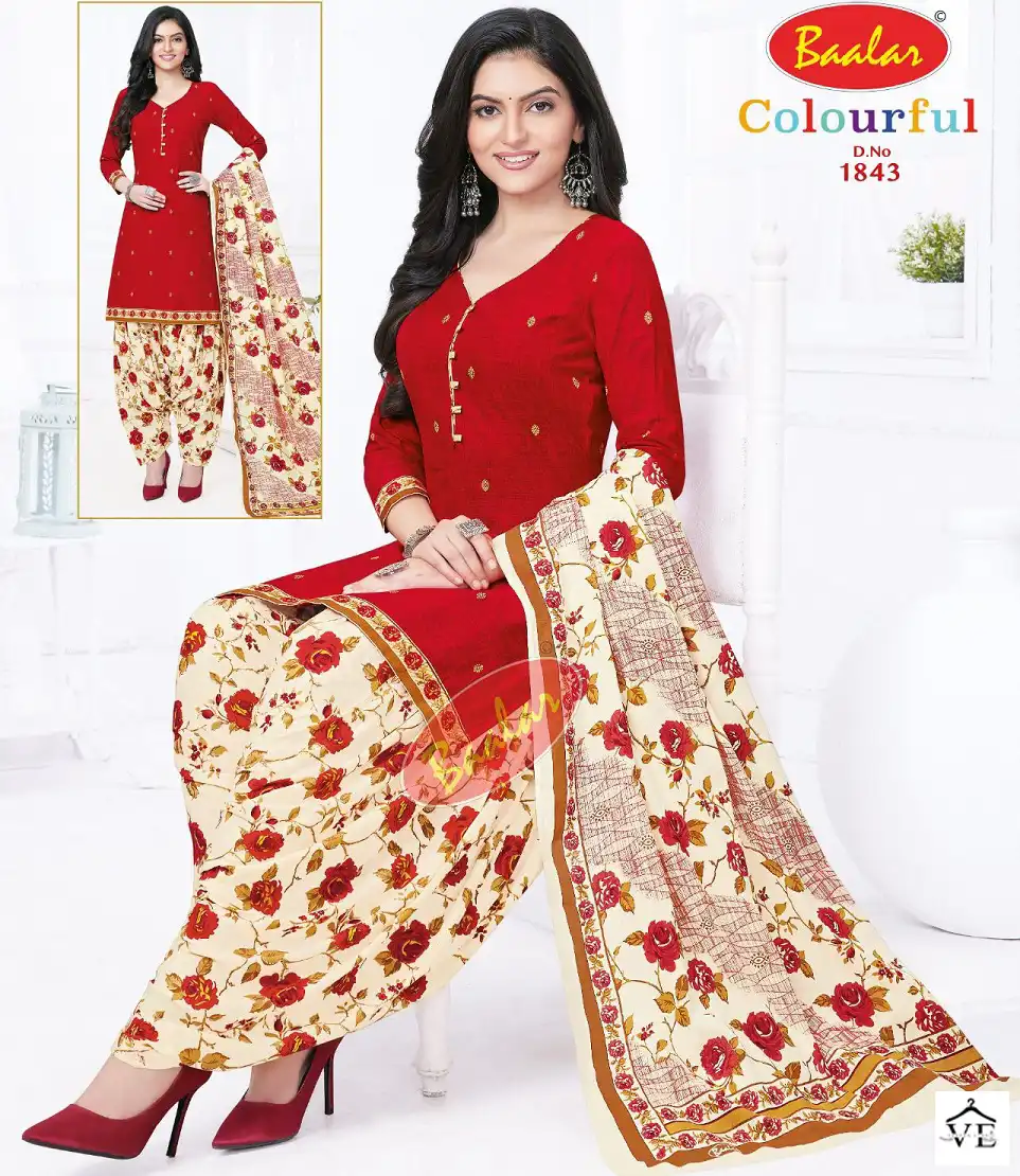 Baalar Colourful Vol 18 Cotton Wholesale Salwar Suit Catalog — Wholesale Salwar Suits, MPA wholesale from Surat — view 1