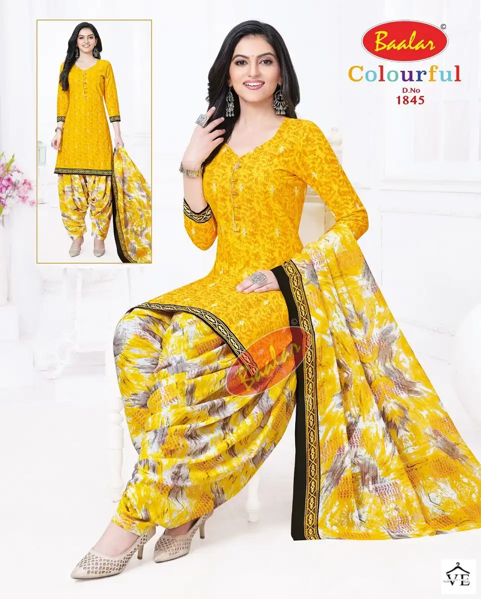 Baalar Colourful Vol 18 Cotton Wholesale Salwar Suit Catalog — Wholesale Salwar Suits, MPA wholesale from Surat - Gallery Image 37