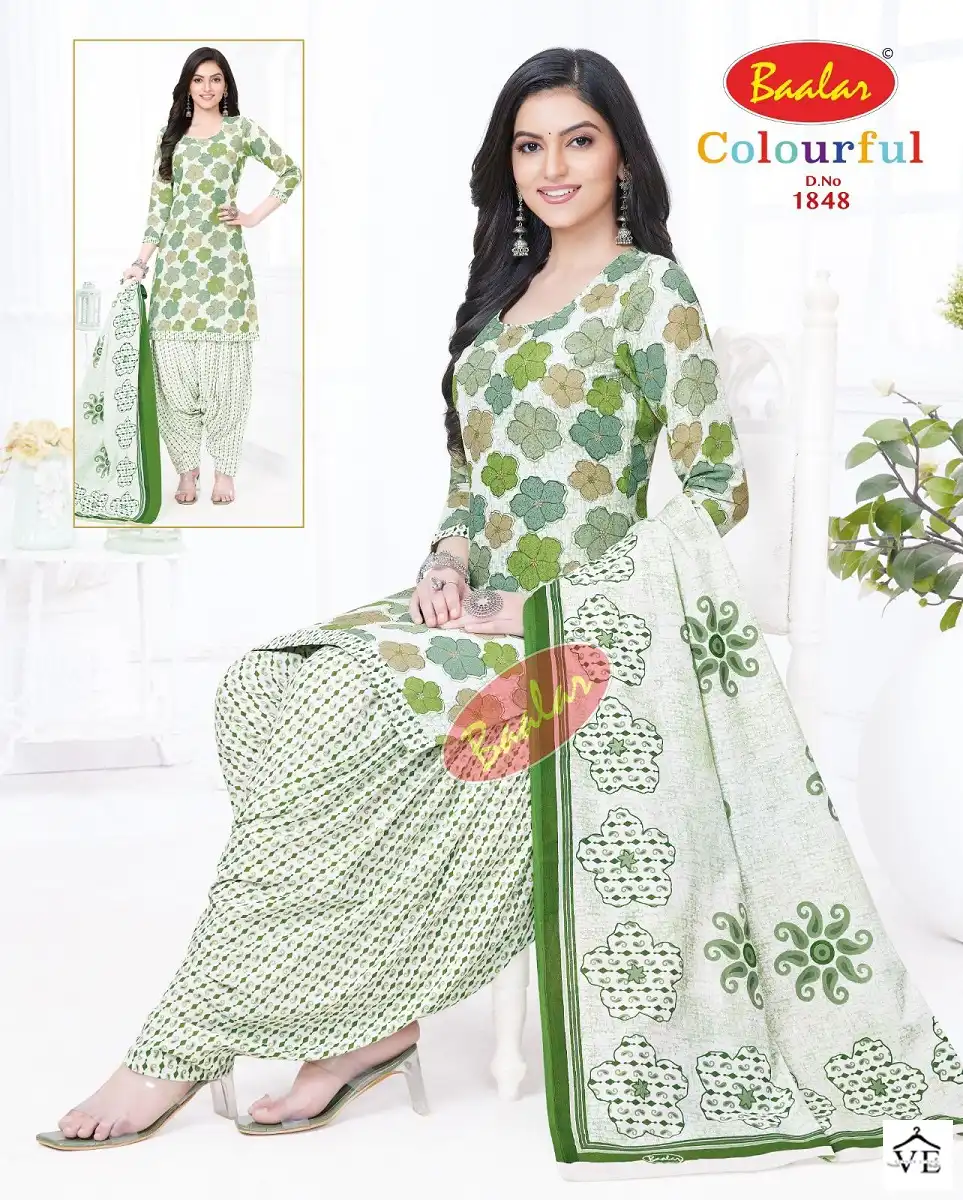 Baalar Colourful Vol 18 Cotton Wholesale Salwar Suit Catalog — Wholesale Salwar Suits, MPA wholesale from Surat - Gallery Image 40