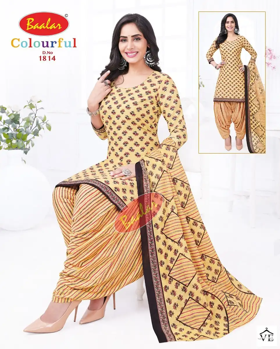 Baalar Colourful Vol 18 Cotton Wholesale Salwar Suit Catalog — Wholesale Salwar Suits, MPA wholesale from Surat - Gallery Image 7