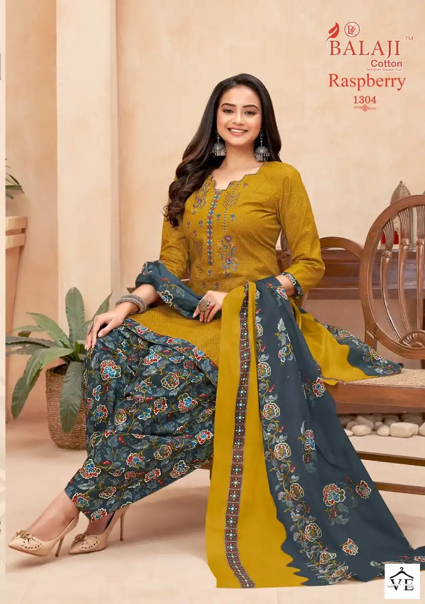 Balaji Raspberry Vol 13 Pure Cotton Wholesale Salwar Suit Catalog — Wholesale Salwar Suits, MPA wholesale from Surat - Gallery Image 9