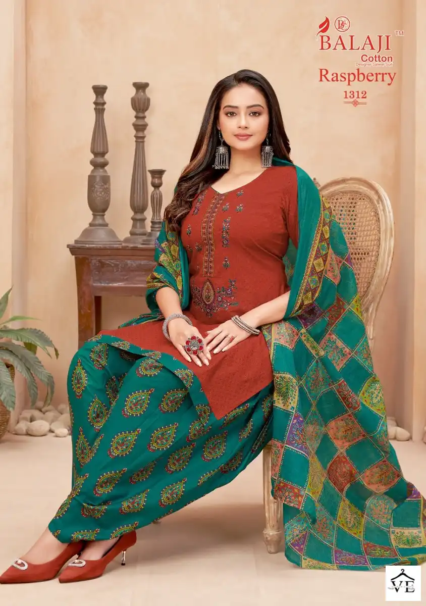 Balaji Raspberry Vol 13 Pure Cotton Wholesale Salwar Suit Catalog — Wholesale Salwar Suits, MPA wholesale from Surat - Gallery Image 11