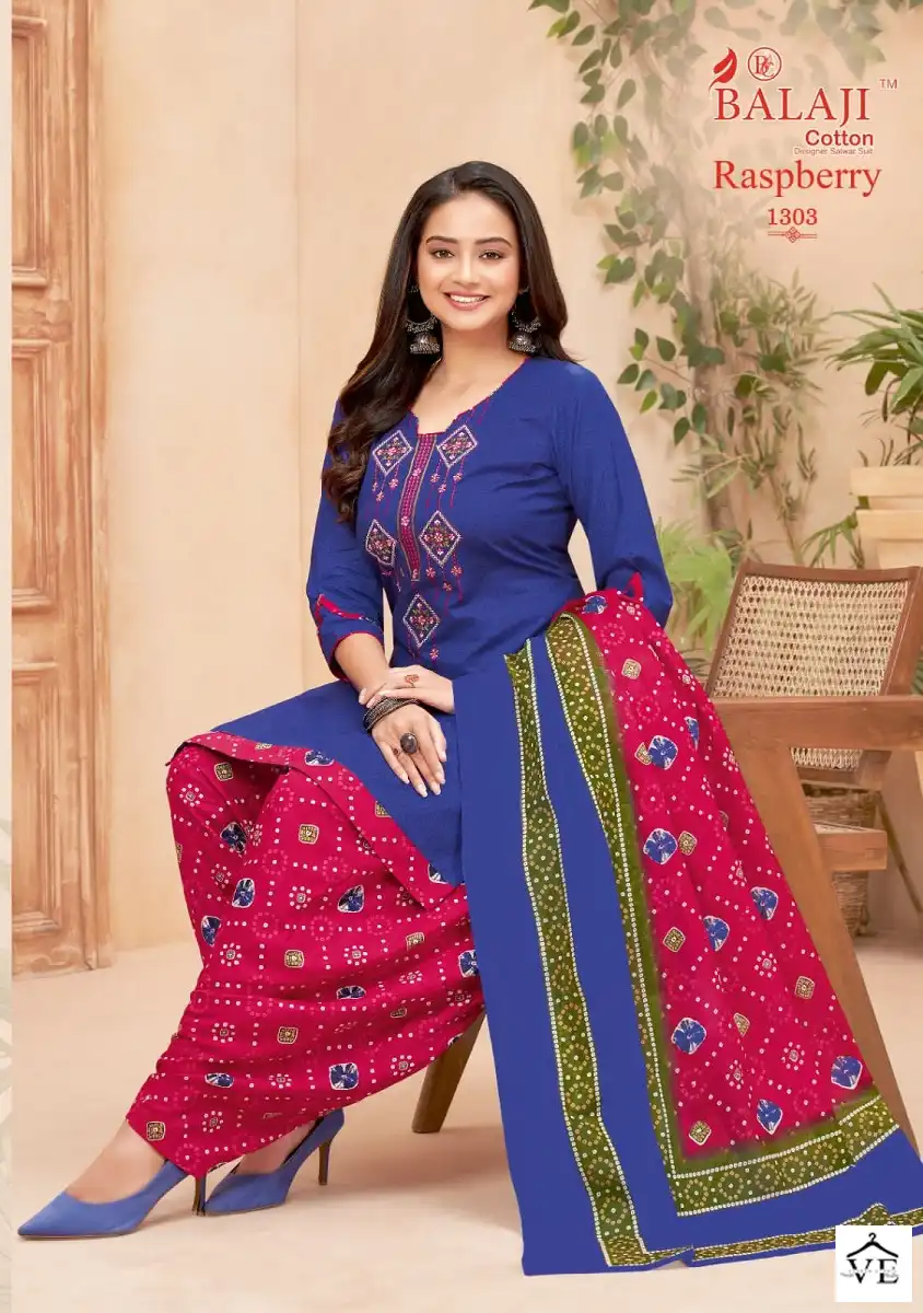 Balaji Raspberry Vol 13 Pure Cotton Wholesale Salwar Suit Catalog — Wholesale Salwar Suits, MPA wholesale from Surat - Gallery Image 3