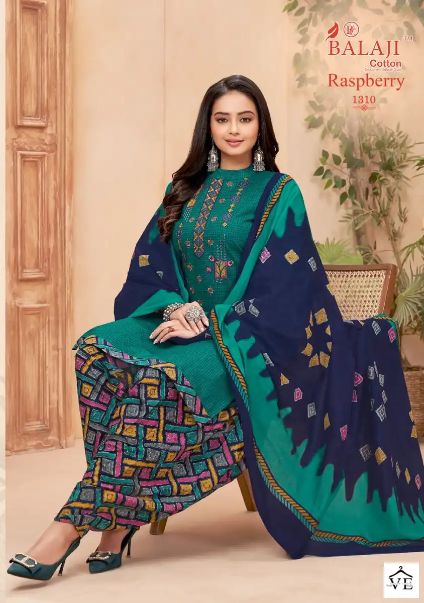 Balaji Raspberry Vol 13 Pure Cotton Wholesale Salwar Suit Catalog — Wholesale Salwar Suits, MPA wholesale from Surat - Gallery Image 4