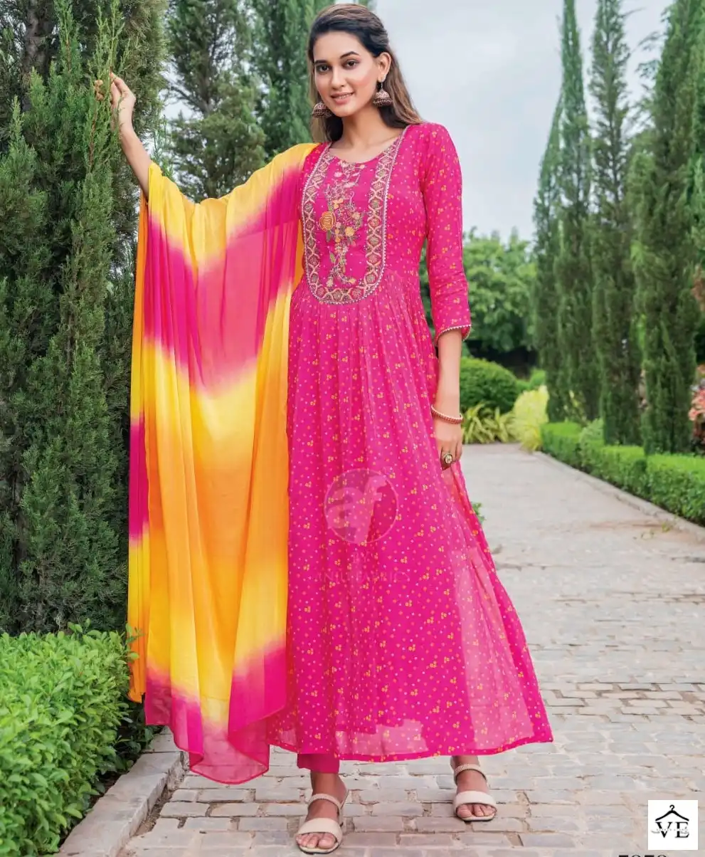 Anju Fabrics Bandhan Vol 3 Pure Chinon Chiffon Wholesale Readymade Suits Catalog — Wholesale Salwar Suits, MPA wholesale from Surat — view 1