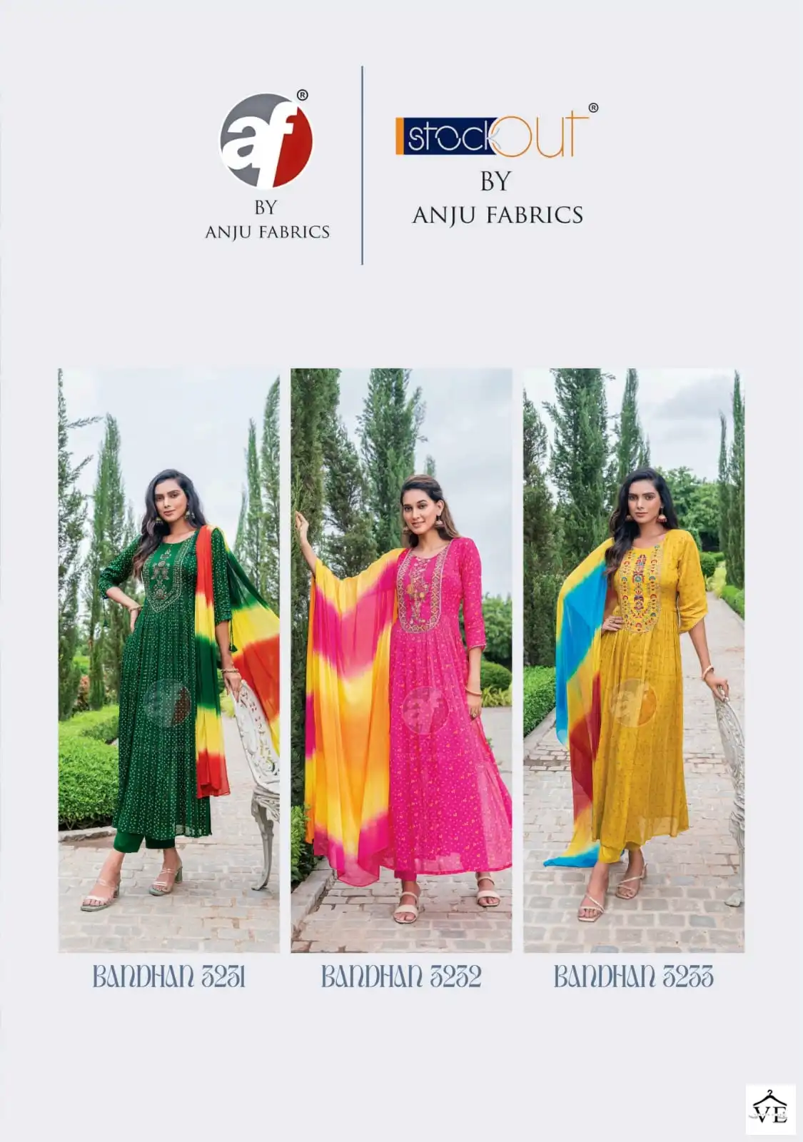 Anju Fabrics Bandhan Vol 3 Pure Chinon Chiffon Wholesale Readymade Suits Catalog — Wholesale Salwar Suits, MPA wholesale from Surat — view 4