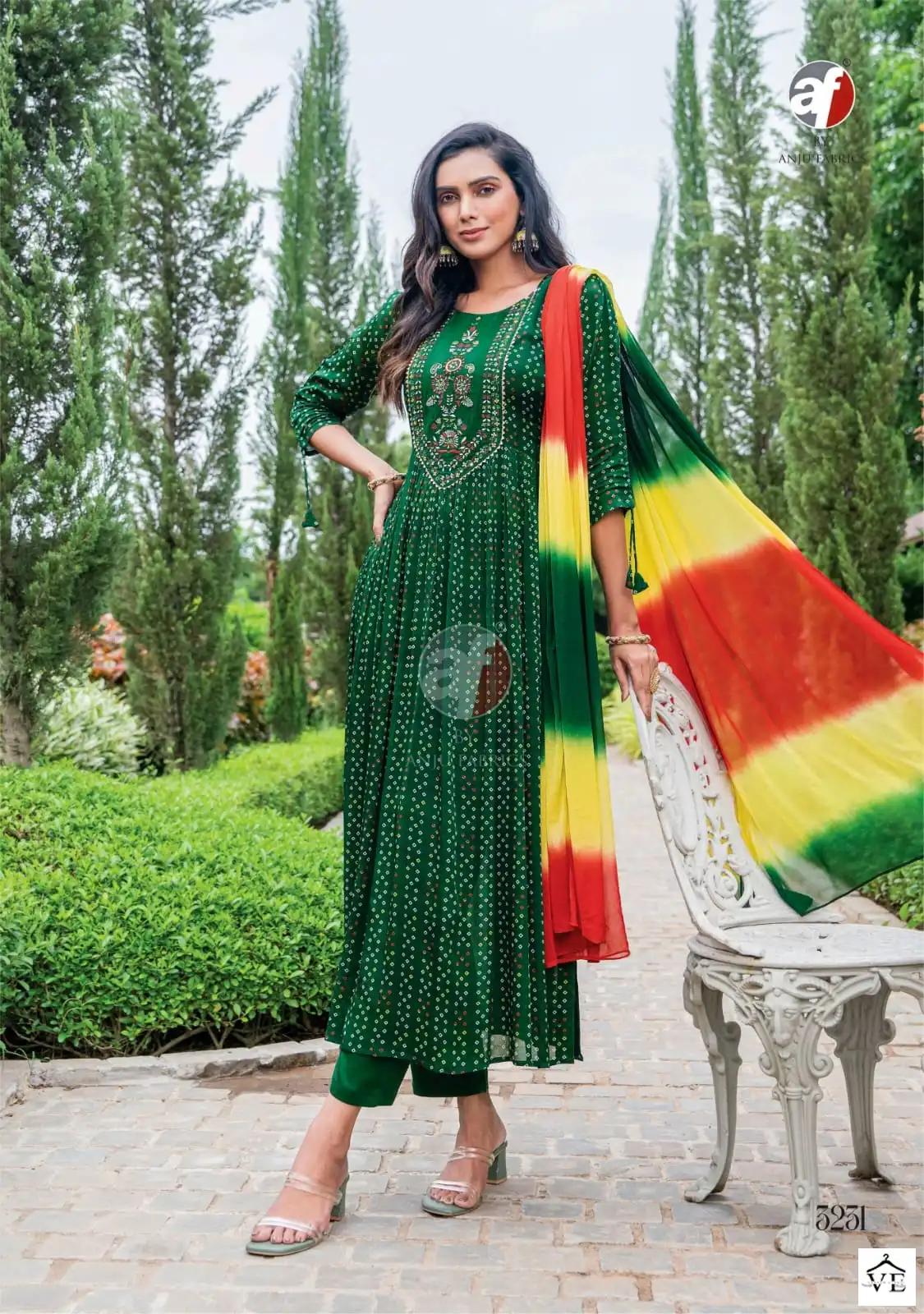 Anju Fabrics Bandhan Vol 3 Pure Chinon Chiffon Wholesale Readymade Suits Catalog — Wholesale Salwar Suits, MPA wholesale from Surat - Gallery Image 2