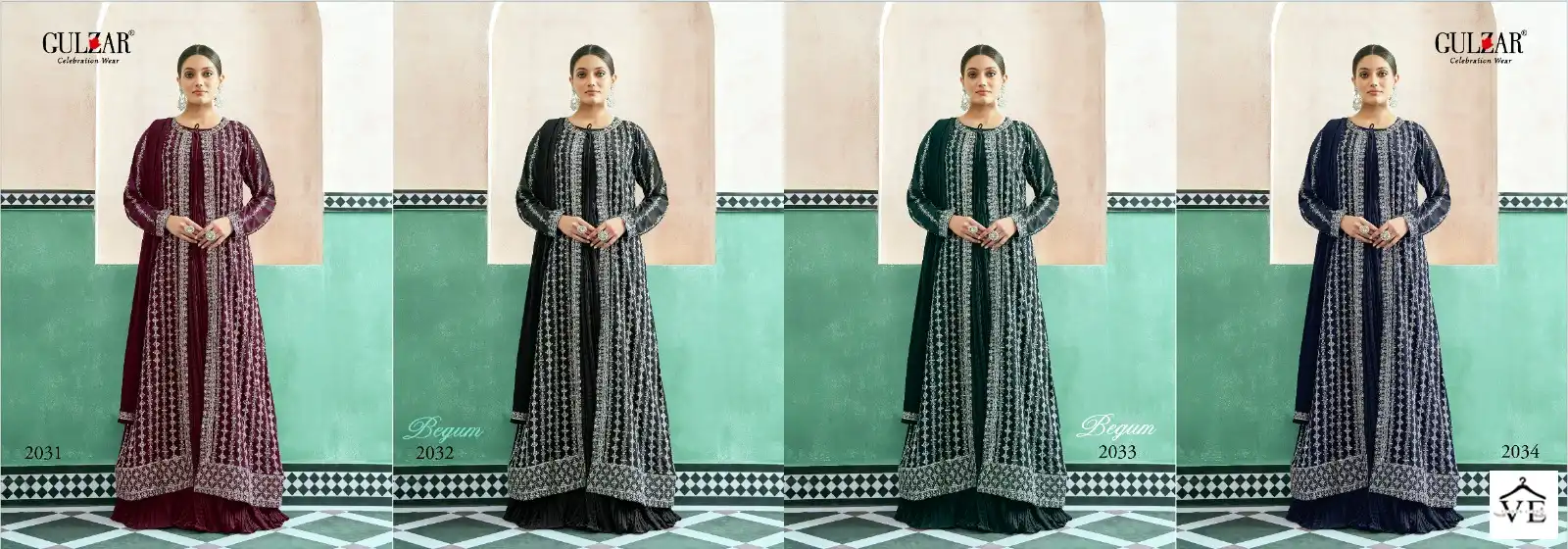 Gulzar Begum Crushed Georgette Wholesale Gown With Dupatta Catalog — Wholesale Salwar Suits, MPA wholesale from Surat — view 5