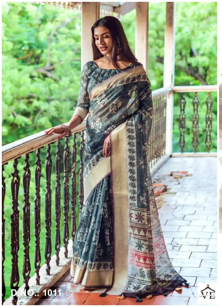 Kira Blossom Linen Wholesale Fancy Sarees Catalog — Wholesale Sarees, MPA wholesale from Surat — view 11
