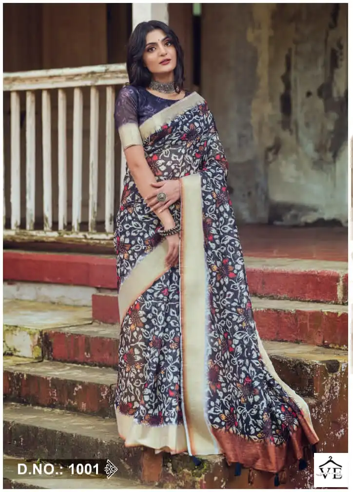 Kira Blossom Linen Wholesale Fancy Sarees Catalog — Wholesale Sarees, MPA wholesale from Surat — view 2