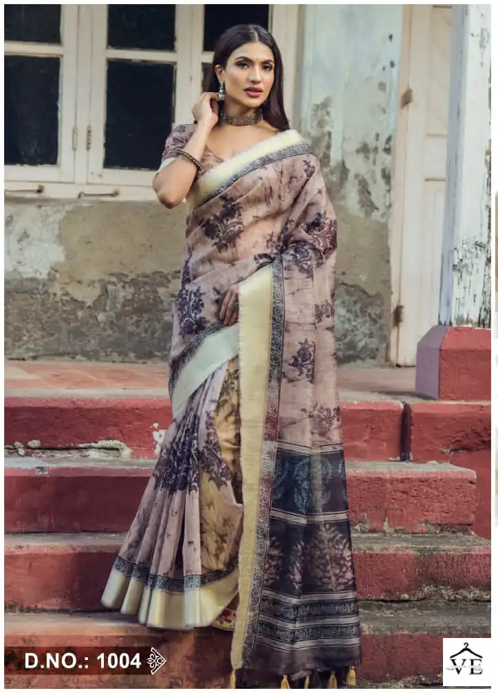 Kira Blossom Linen Wholesale Fancy Sarees Catalog — Wholesale Sarees, MPA wholesale from Surat — view 3