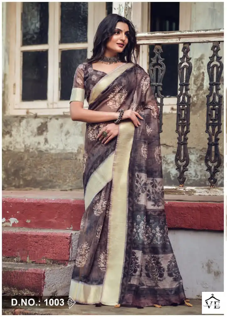 Kira Blossom Linen Wholesale Fancy Sarees Catalog — Wholesale Sarees, MPA wholesale from Surat — view 4