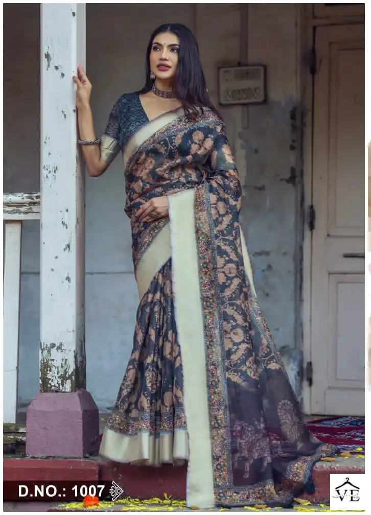 Kira Blossom Linen Wholesale Fancy Sarees Catalog — Wholesale Sarees, MPA wholesale from Surat — view 8
